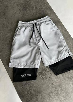 Топові спортивні шорти найк nike pro чоловічі якісні унікальні преміум1 фото