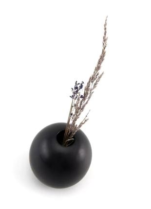 Кругла чорна ваза для квітів/ декоративна вазочка2 фото