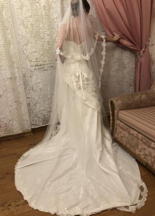 Свадебное платье mori lee со шлейфом, 8-10р.