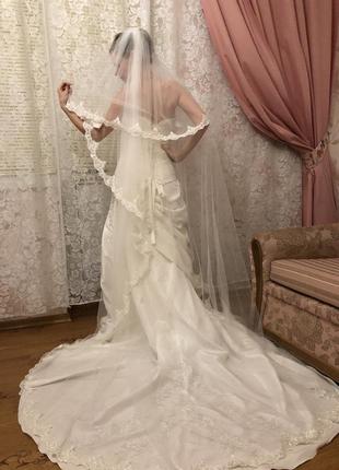 Свадебное платье mori lee со шлейфом, 8-10р.2 фото