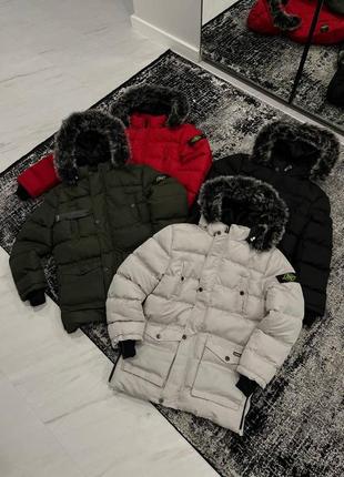 Чоловіча зимова куртка пуховик преміум якості до -20 брендовий в стилі стон айленд з патчем stone island5 фото