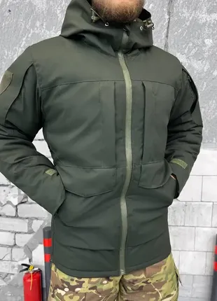 Армійська зимова куртка олива, військовий зимовий бушлат олива omni-heat оксфорд зимова куртка хакі