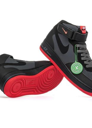 Nike air force 1 mid 07 black red