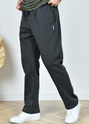 Теплые мужские, прямые спортивные штаны, 48-66 размеров. 17636685 фото