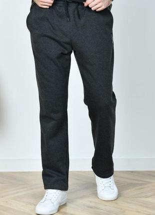 Теплые мужские, прямые спортивные штаны, 48-66 размеров. 17636683 фото