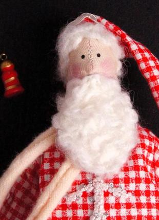 Санта клаус в стилі тільда, різдвяна лялька4 фото