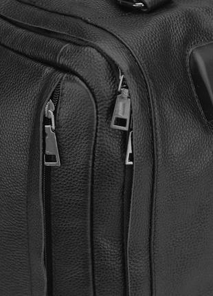 Мужской кожаный черный рюкзак для ноутбука tiding bag a25f-8834a6 фото