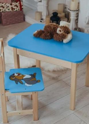 Детский стол! стол-парта из дерева классическая и стульчик. на подарок! подойдет для учебы, рисования, игры