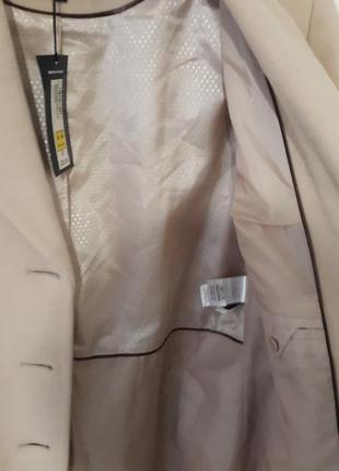 Новое с биркой осеннее пальто marks & spencer р. 48-50, бежевого цвета.2 фото
