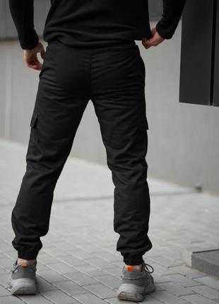 Брюки карго на флисе с карманами цвет черный, серый, хаки5 фото