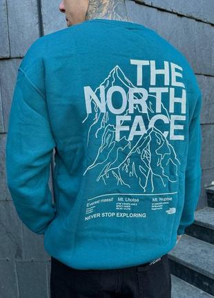 Трендовий чоловічий світшот на флісі зимовий  в стилі тнф tnf the north face mountain гори якісна чоловіча кофта тепла оверсайз