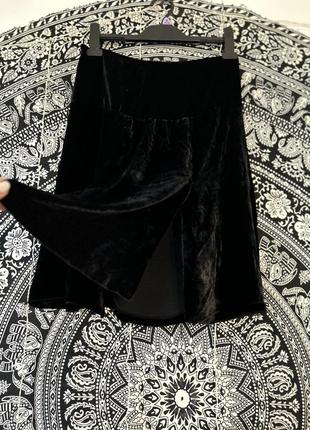 Joseph винтажная бархатная юбка мини/миди с двумя разрезами спереди шелк район/вискоза на молнии1 фото