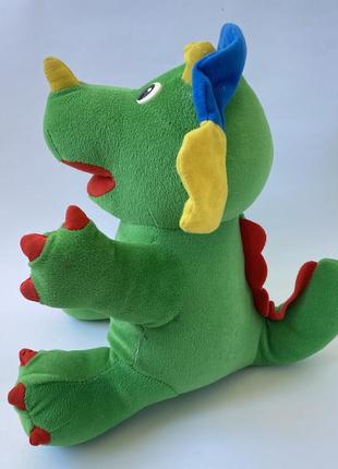Мягкая игрушка динозавр плюшевый коричневый олень4 фото
