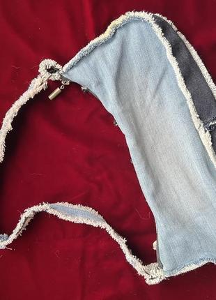 Сумка джинсова ручної роботи, апсайкл, в 1 екземплярі3 фото