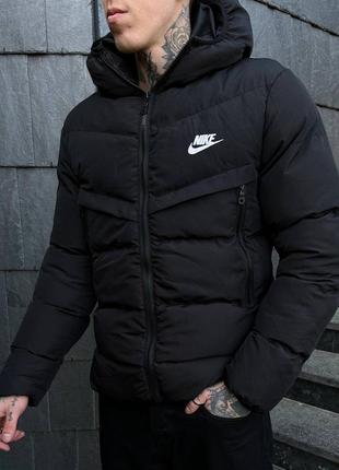 Трендовая зимняя мужская куртка в стиле найк nike в стиле tech fleece качественная премиум