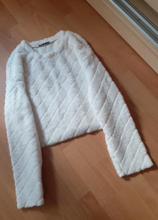 ❗❗❗кофта/ свитерик из искусственного меха zara faux fur р. м4 фото