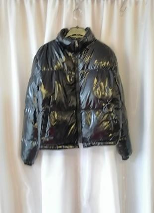 Лакована куртка moncler виробник туреччина  євро зима весна-осінь не продувається не промокає дутик