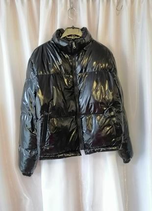 Лакована куртка moncler виробник туреччина  євро зима весна-осінь не продувається не промокає дутик3 фото