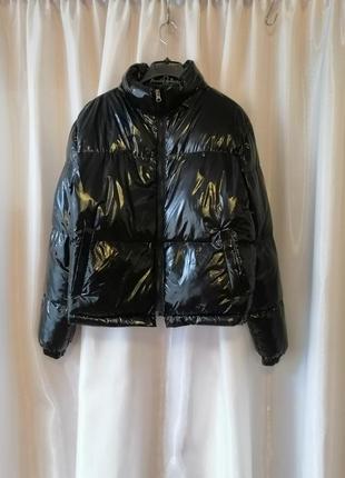 Лакована куртка moncler виробник туреччина  євро зима весна-осінь не продувається не промокає дутик2 фото