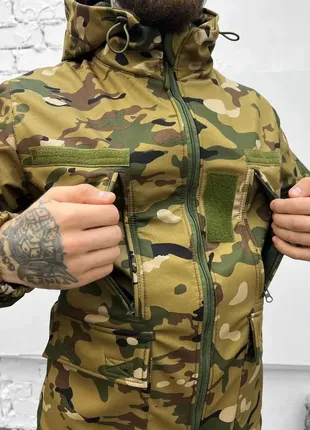 Тактичний зимовий костюм мультикам softshell, армійський зимовий костюм hydra подвійний фліс мультик8 фото