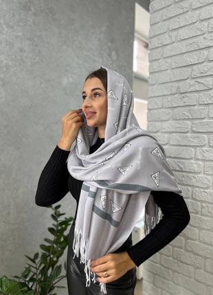 Брендовый шарф светло серого цвета производитель туречки