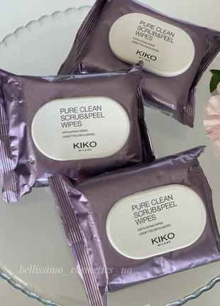 Серветки для обличчя pure clean scrub &peel wipes від кіко мілано