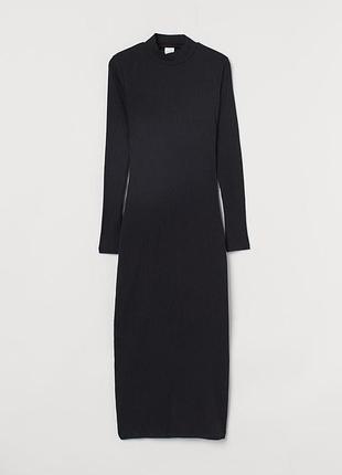Нова сукня, плаття міді h&m в рубчик