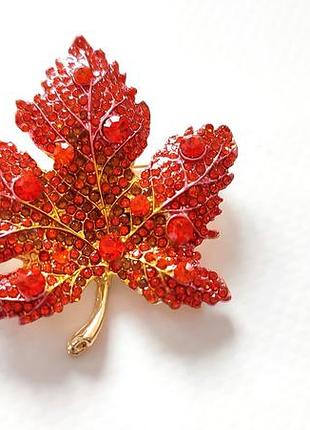 Кленовий листок брошка осінній листочок велика кулон підвіска3 фото