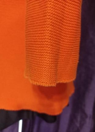 Кардиган яскраво морквяного кольору,котон, без застібки,щильний трикотаж.5 фото