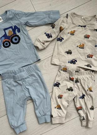 Пижамки h&m рост 62 см размер 2-4 месяца hm костюмчики картонные