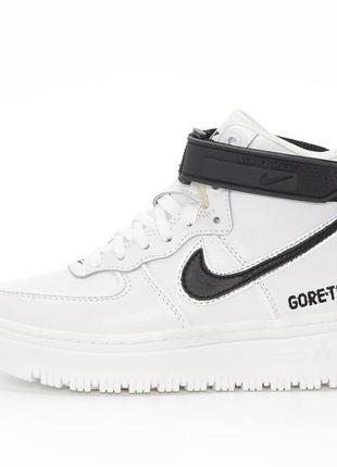 Зимние мужские кожаные кроссовки с мехом в стиле nike air force 1 🆕 высокие зимние найки