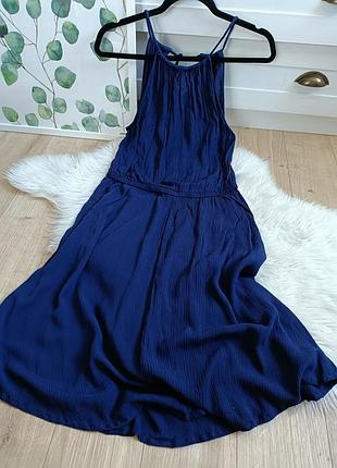 Синее платье жатка от f&f, размер м