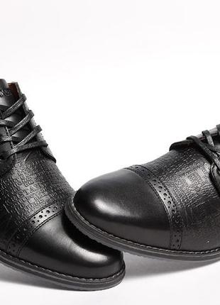 Кожаные туфли броги kristan impression black1 фото