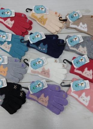 Детские перчатки 🧤для девочки🐈🐾🐱