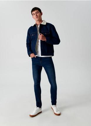 Sinsay трендова чоловіча джинсова куртка на хутрі m2 фото