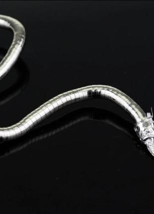 Колье на шею змея, колье трансформер змея, металлическое ожерелье в виде змеи3 фото