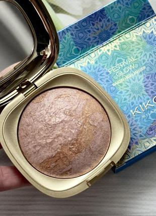 Хайлайтер kiko milano festival glow baked highlighter запеченный хайлайтер с шелковистой текстурой