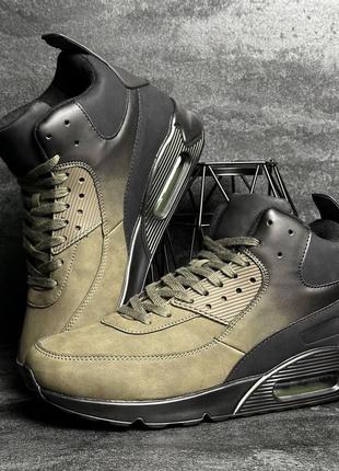 Зимові високі кросівки на хутрі чоловічі теплі air max