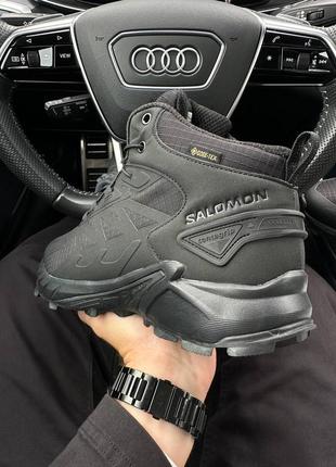 Зимние мужские ботинки salomon gore-tex high black fur (мех)41-42-43-44-45-467 фото