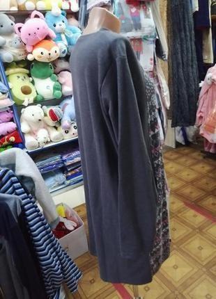 Утепленное домашнее платье /туника с рукавом и карманами 42-445 фото