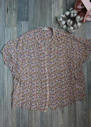 Женакая блуза в цветочек размер батал 52 /54 блузка блузочка7 фото