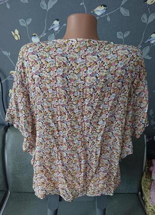 Женакая блуза в цветочек размер батал 52 /54 блузка блузочка9 фото