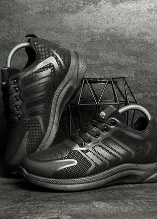 Недорогі нубукові чоловічі кросівки в стилі адідас adidas демісезонні чорні5 фото