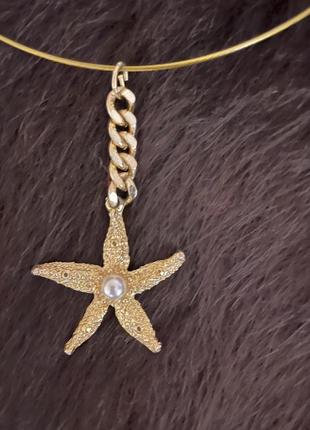 Шикарное винтажное ожерелье кулон подвеска морская звезда!!!2 фото