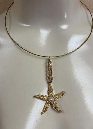 Шикарное винтажное ожерелье кулон подвеска морская звезда!!!1 фото