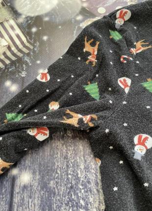 Новорічна різдвяна котонова сукня олені сніговики ялинки8 фото
