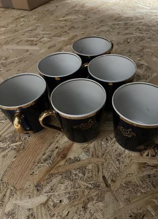 Набір кавових чашок, сервіз кавовий, сервіз синій3 фото
