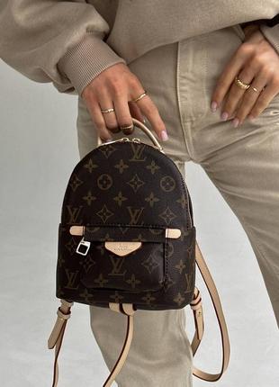 Женский рюкзак louis vuitton backpack brown pink mini1 фото