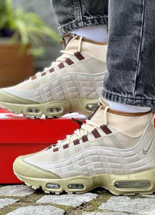 Зимові термо кросівки nike 95 sneakerboot beige termo