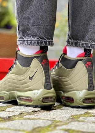 Зимові термо кросівки nike 95 sneakerboot khaki termo2 фото